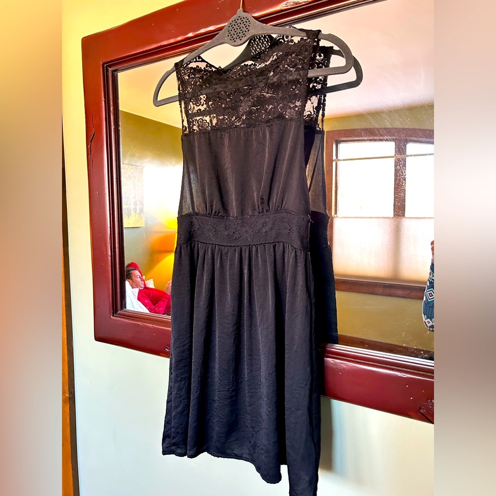 Free people little black dress with lace bodice
